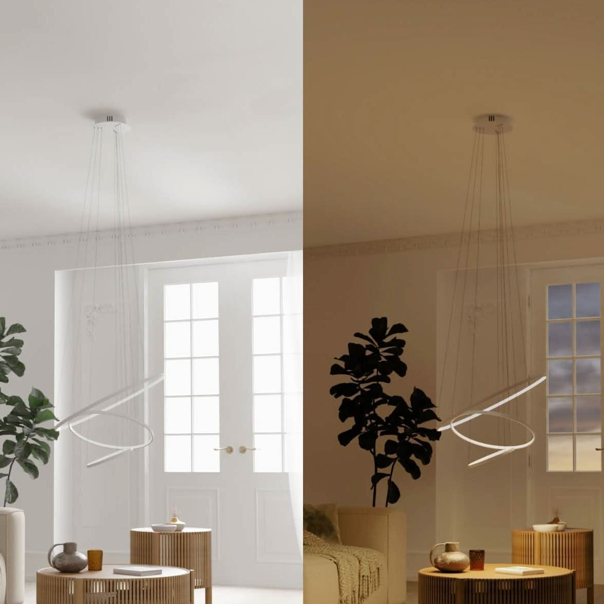 Orbis | Floating Triple Ring Pendant Light with Adjustable Height
