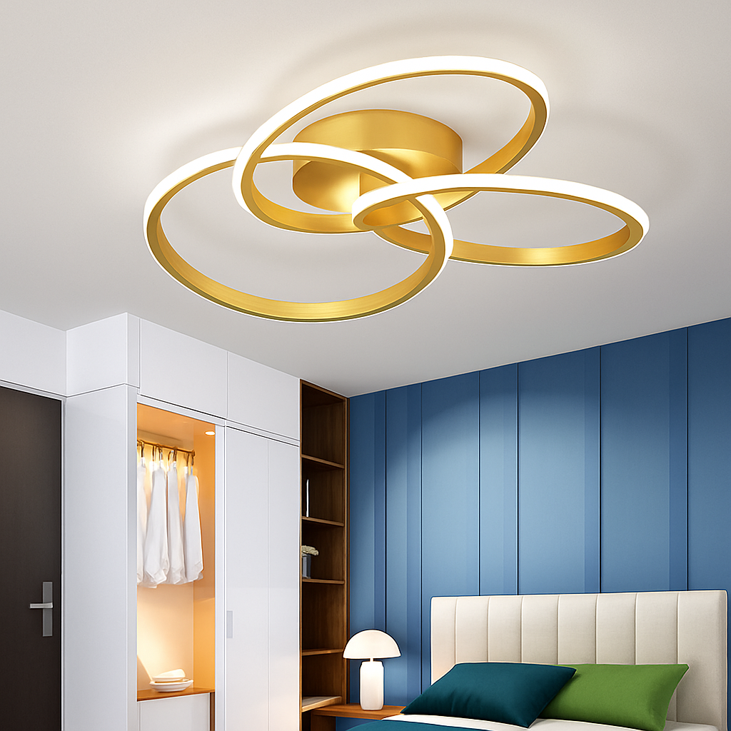 Skymetale | Industrial Geometric Overlapping Circular Metal Ceiling Light