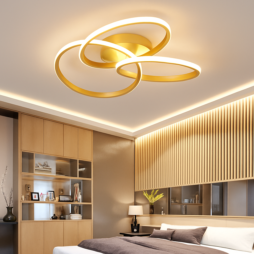 Skymetale | Industrial Geometric Overlapping Circular Metal Ceiling Light