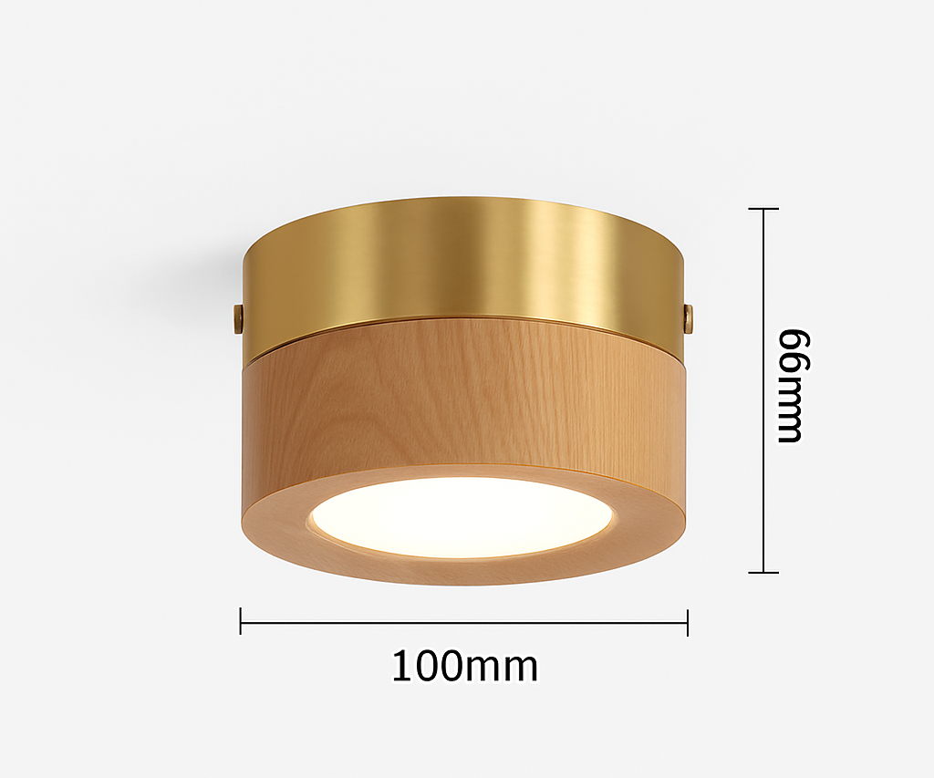 Vantorra | Minimalist Carved Wood Flush Mount Ceiling Light