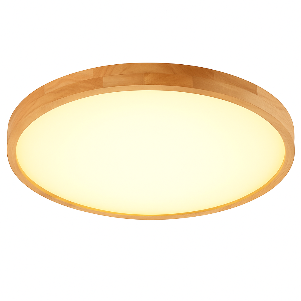 Verlumar | Modern Ultra Slim Round LED Wooden Ceiling Light