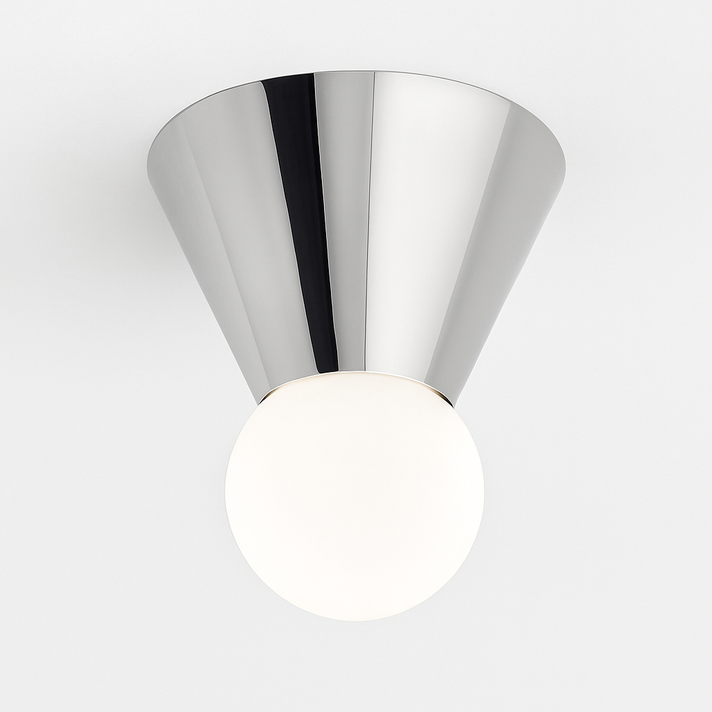 Bristhaven | Modern Geometric Cone Glass Ball Ceiling Light