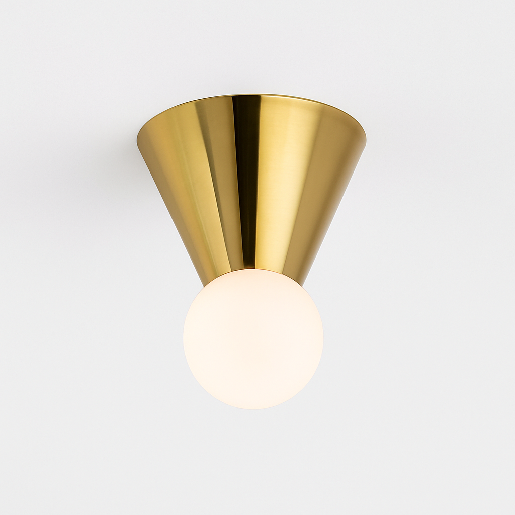 Bristhaven | Modern Geometric Cone Glass Ball Ceiling Light