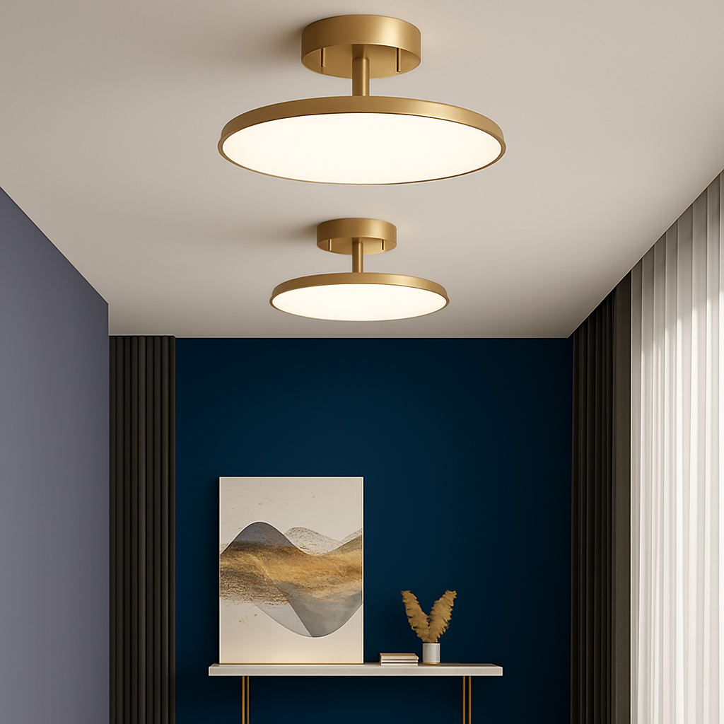 Verust | Minimalist Rotatable Circular Copper Modern Ceiling Light