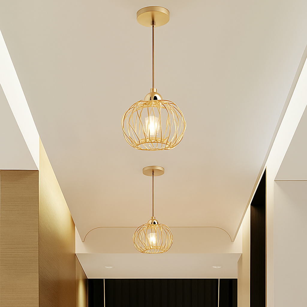 Skandori | Architectural Curved Cage Silhouette Ceiling Light