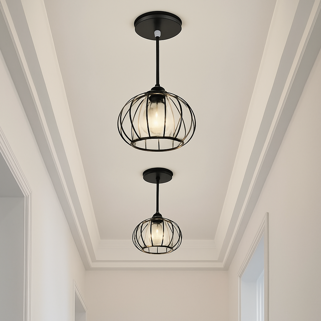 Skandori | Architectural Curved Cage Silhouette Ceiling Light