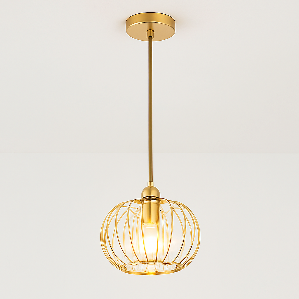 Skandori | Architectural Curved Cage Silhouette Ceiling Light