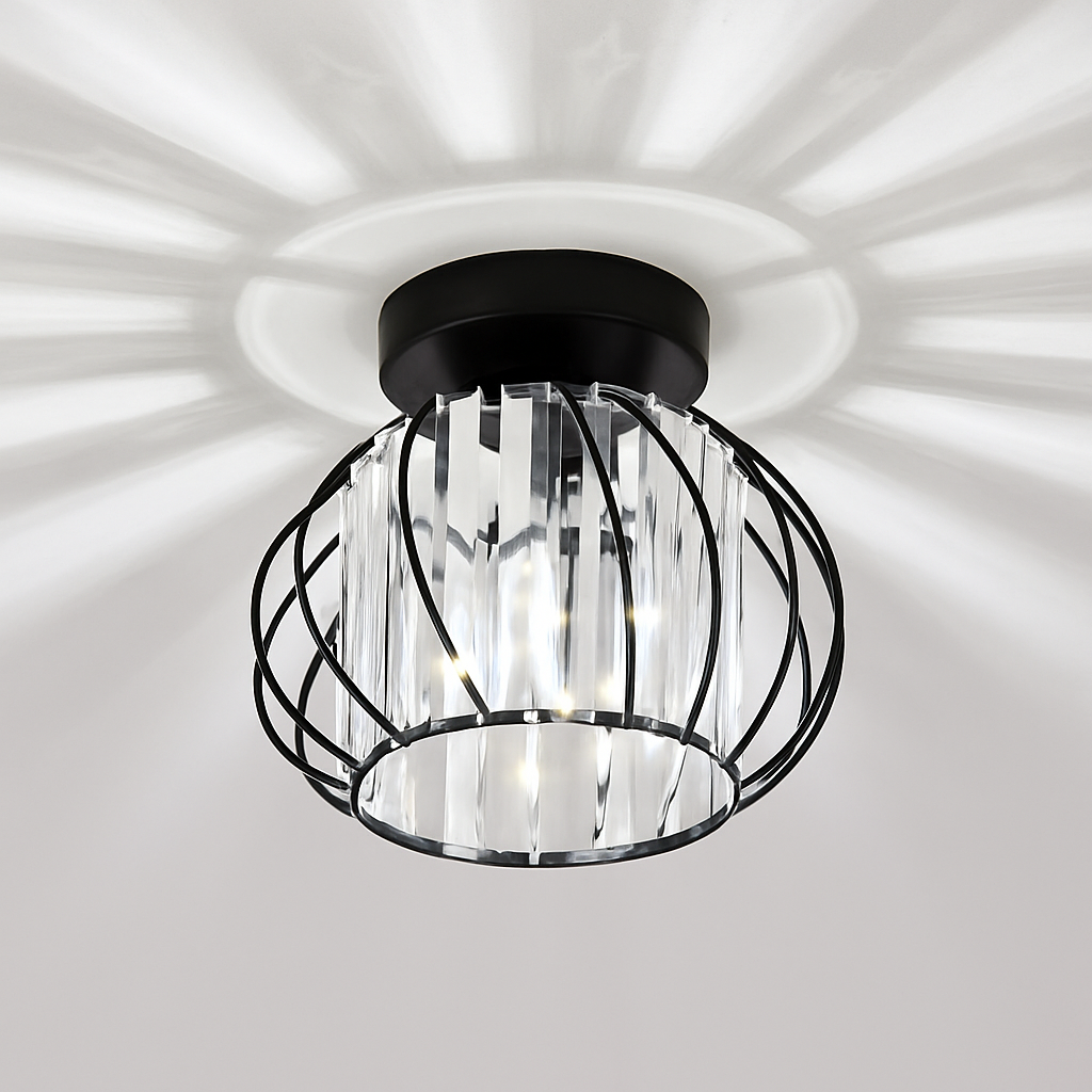 Skandori | Architectural Curved Cage Silhouette Ceiling Light