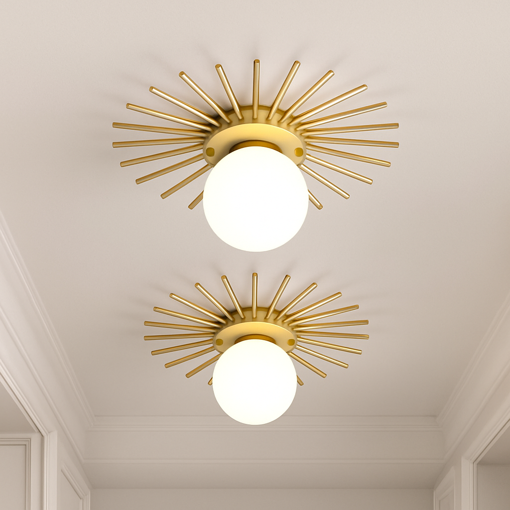 Kelvindre | Orbital Frosted Globe Mid Century Ceiling Light