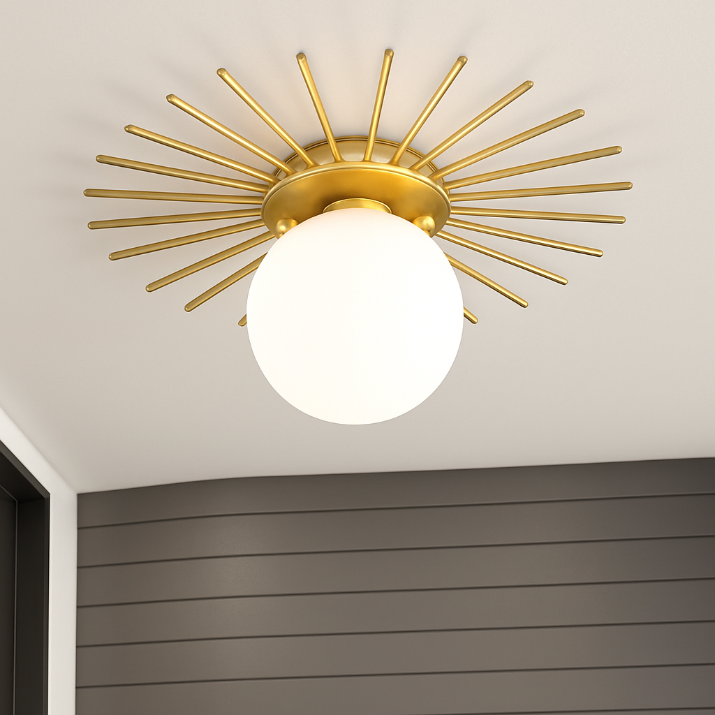 Kelvindre | Orbital Frosted Globe Mid Century Ceiling Light
