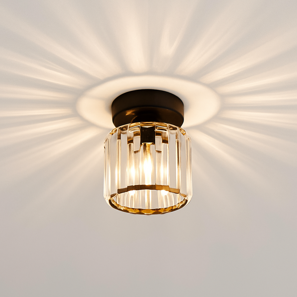 Velvique | Geometric Crystal Glass Flush Mount Ceiling Light Fixture