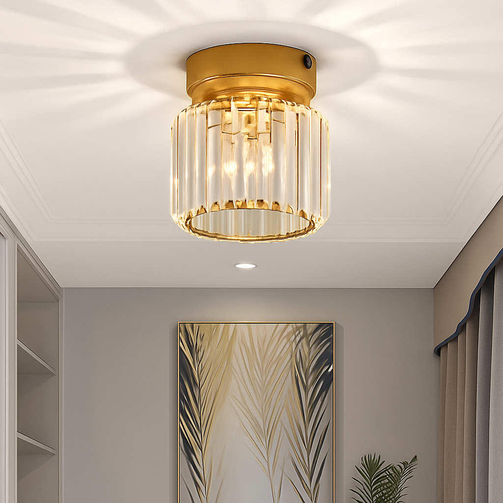 Velvique | Geometric Crystal Glass Flush Mount Ceiling Light Fixture