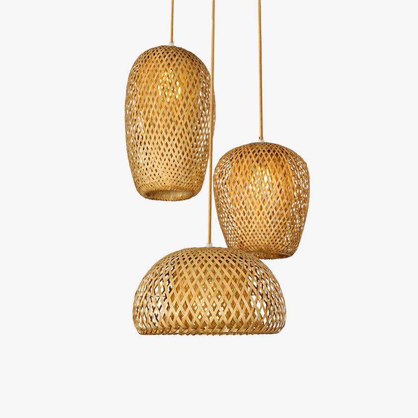 Kelsimor | Braided Bamboo Basket Pendant Light