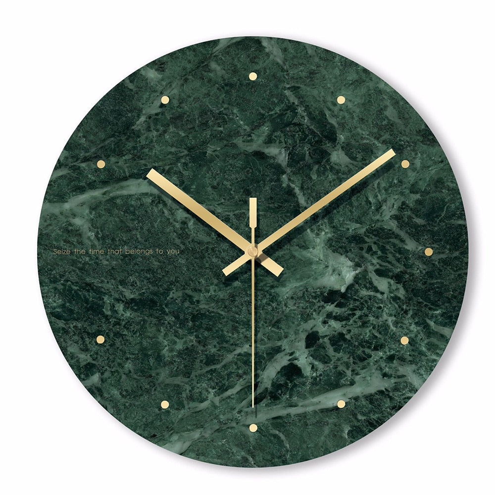 Valdrick | Veined Marble Glass Effect Silent Wall Clock
