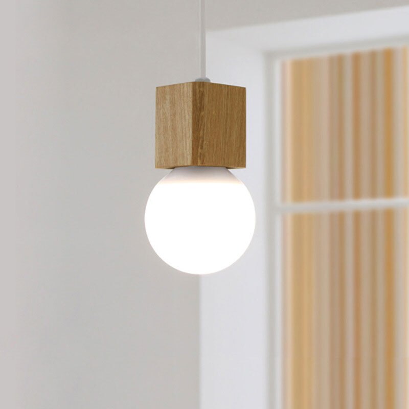 Thrimlow | Minimalist Square Wood Block Pendant Light