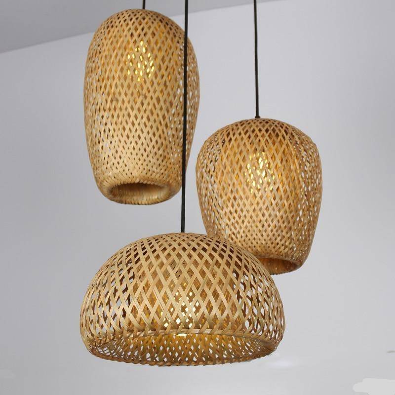 Kelsimor | Braided Bamboo Basket Pendant Light