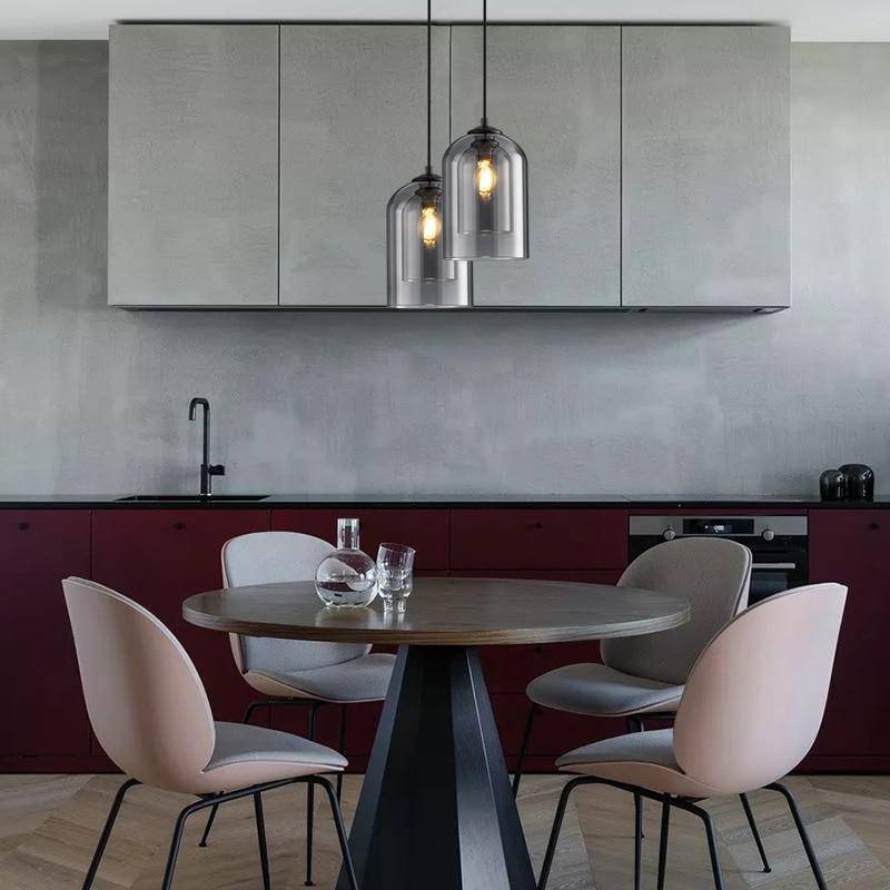 Mirevalo | Rounded Tubular Double Smoked Glass Modern Pendant Light