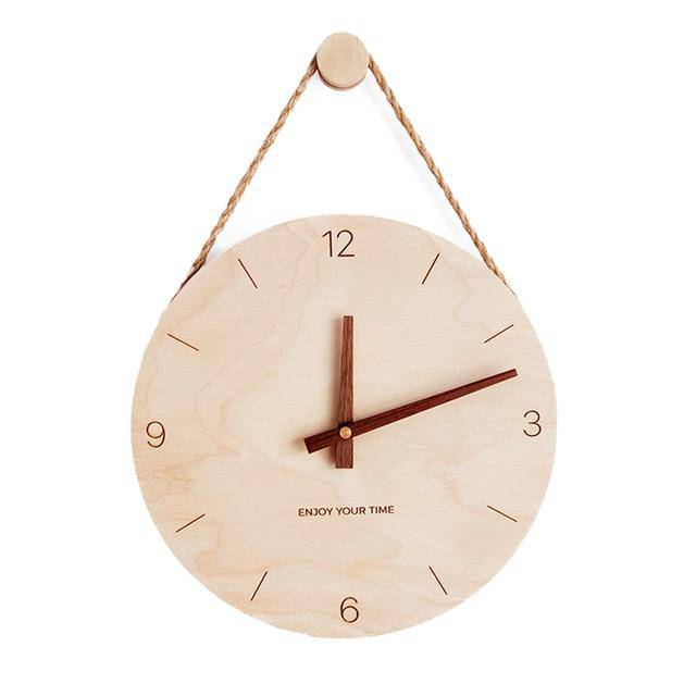 Aelorume | Minimalist Wooden Hanging Round Wall Clock