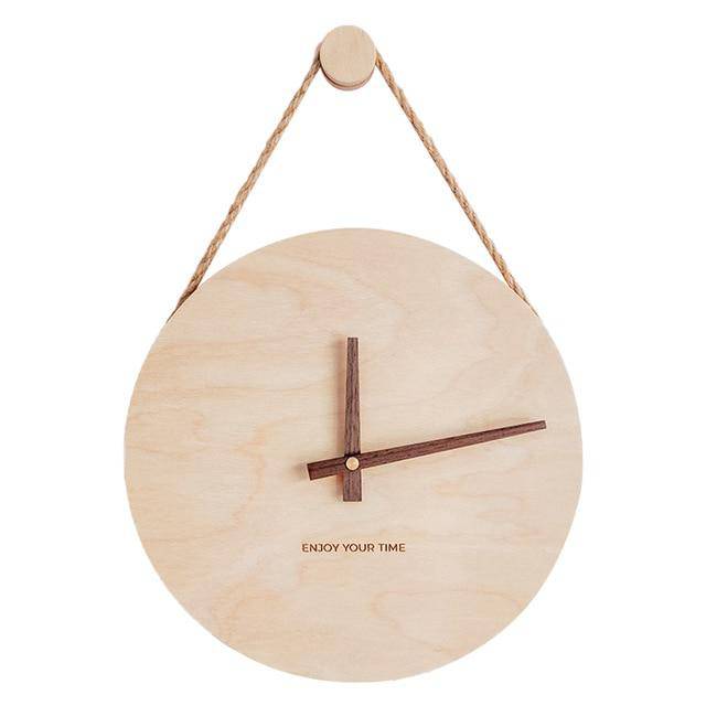 Aelorume | Minimalist Wooden Hanging Round Wall Clock