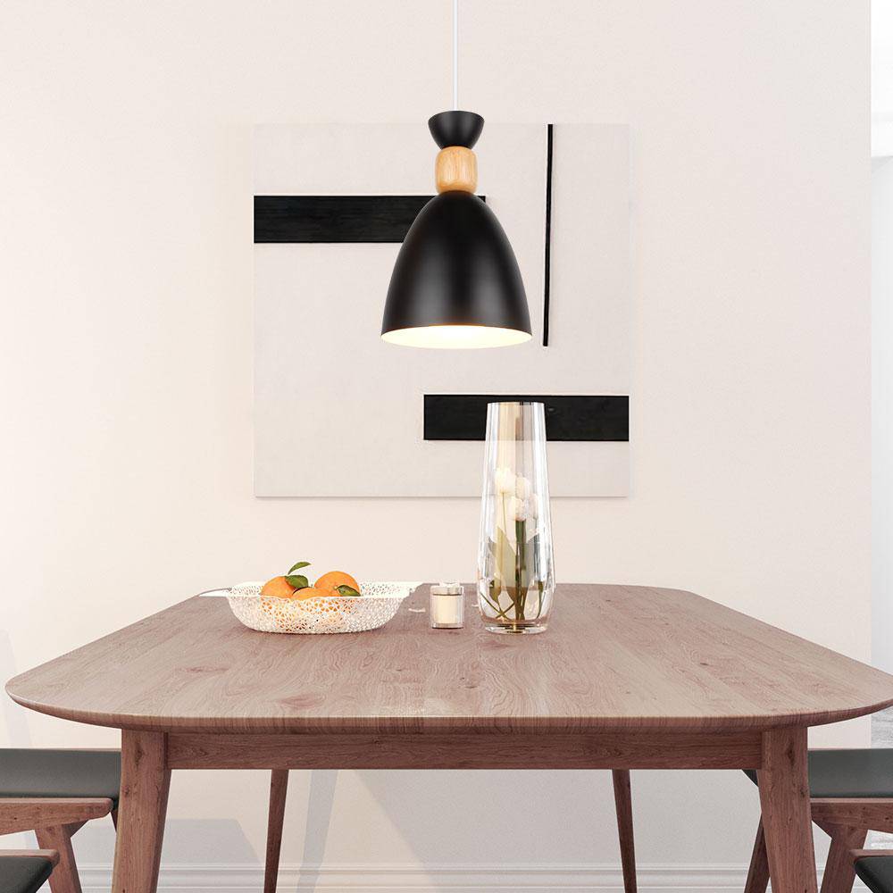 Rhyostel | Nordic Tapered Wood and Metal Pendant Light