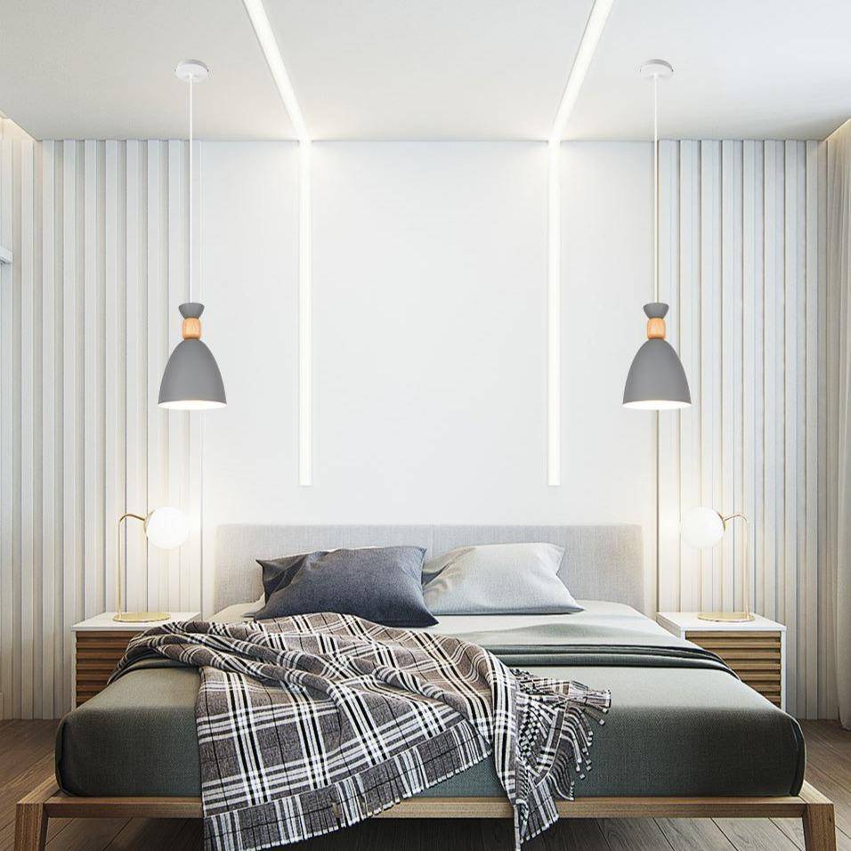 Rhyostel | Nordic Tapered Wood and Metal Pendant Light