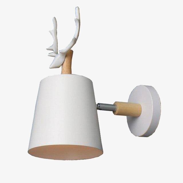 Thalamore | Antler Silhouette Nordic Wood and Metal Wall Light Sconce