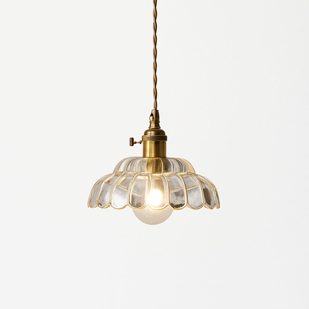 Thressia | Retro Ribbed Glass Sphere Pendant Light
