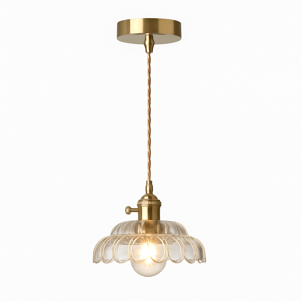 Thressia | Retro Ribbed Glass Sphere Pendant Light