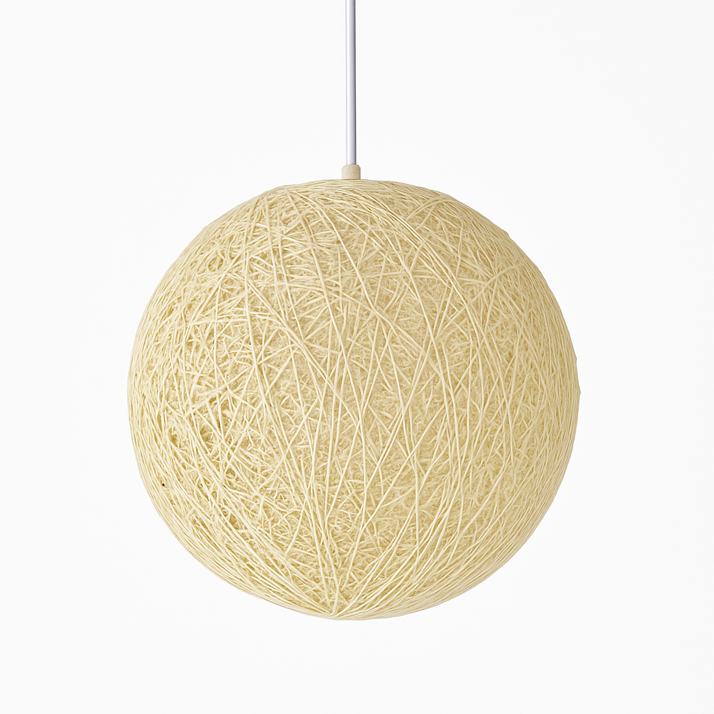 Verithon | Elegant Wicker Paper Cocooning Globe Pendant Light