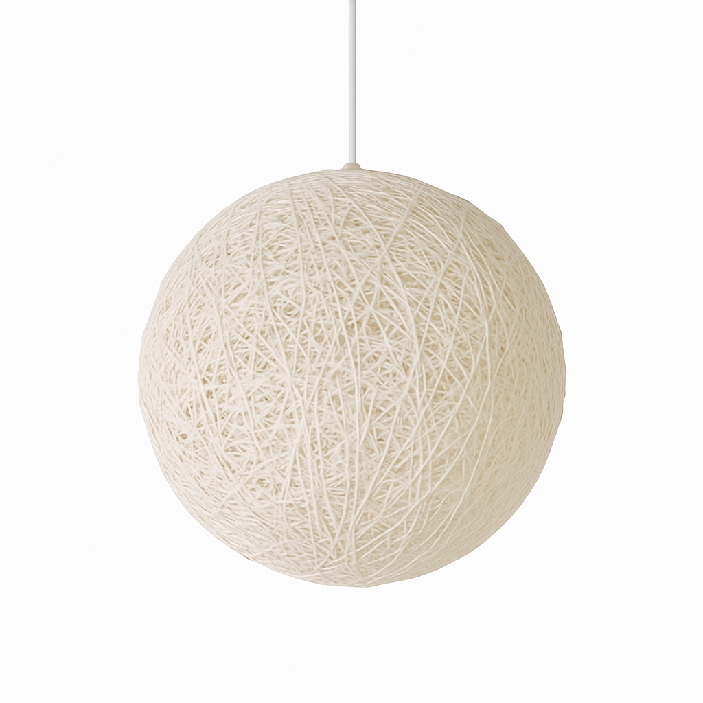 Verithon | Elegant Wicker Paper Cocooning Globe Pendant Light