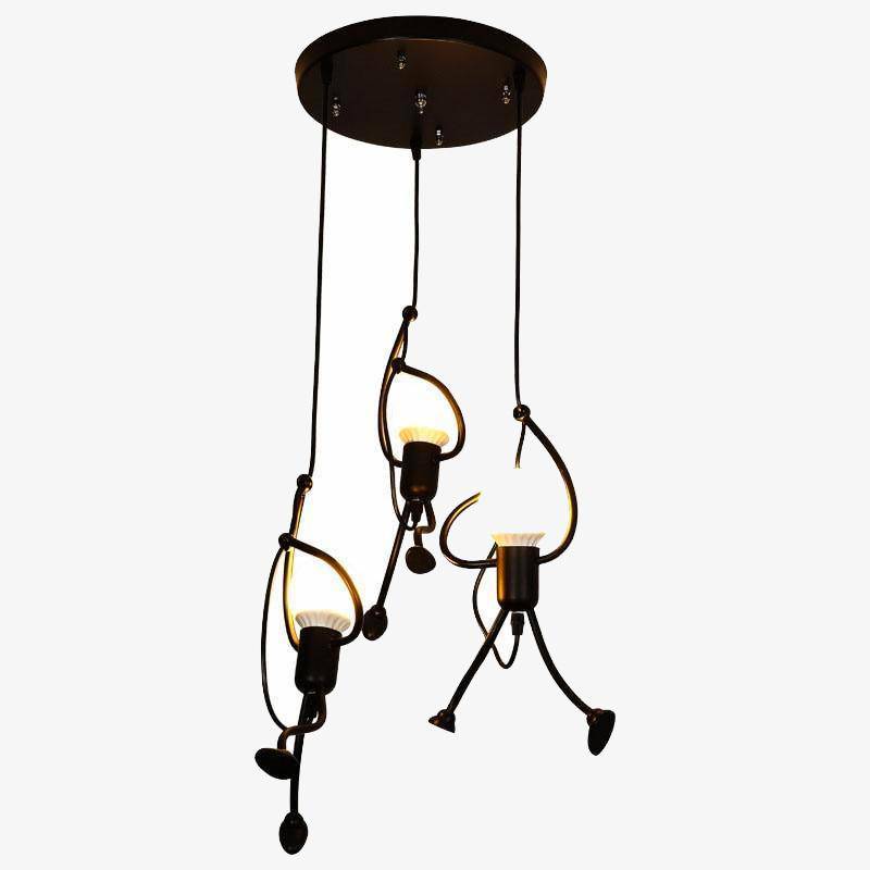 Kryntoch | Industrial Silhouette Humanoid Form Art Deco Ceiling Light