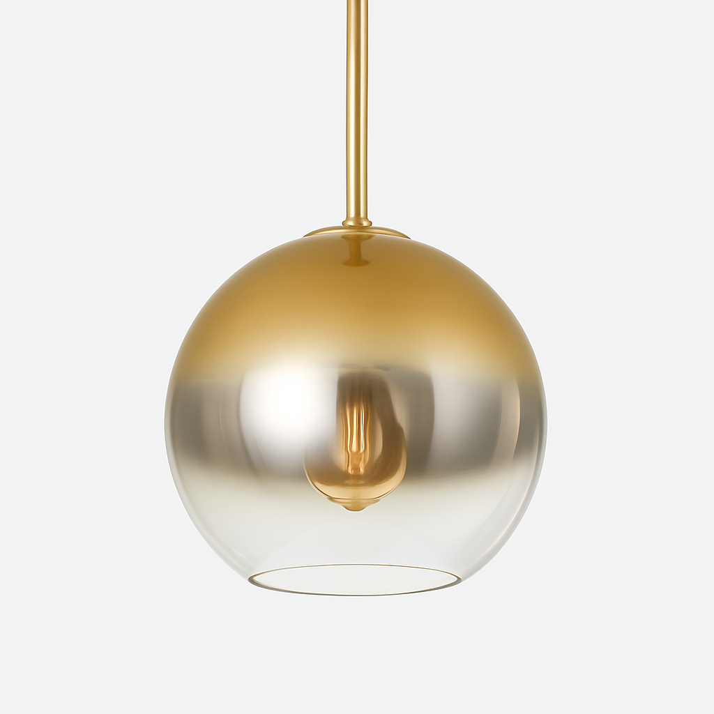 Velarys | Modern Amber Glass Globe Pendant Light Fixture