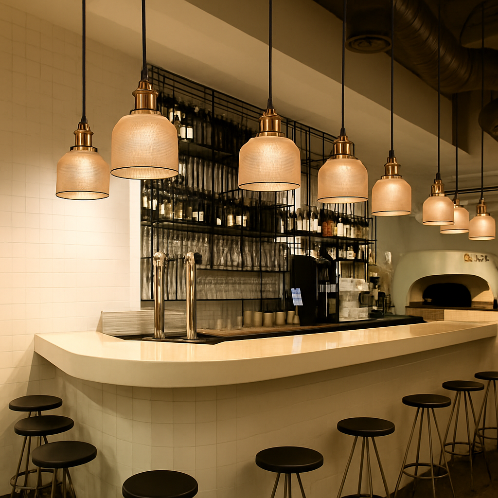 Velrynda | Grained Glass Industrial Bowl Pendant Light