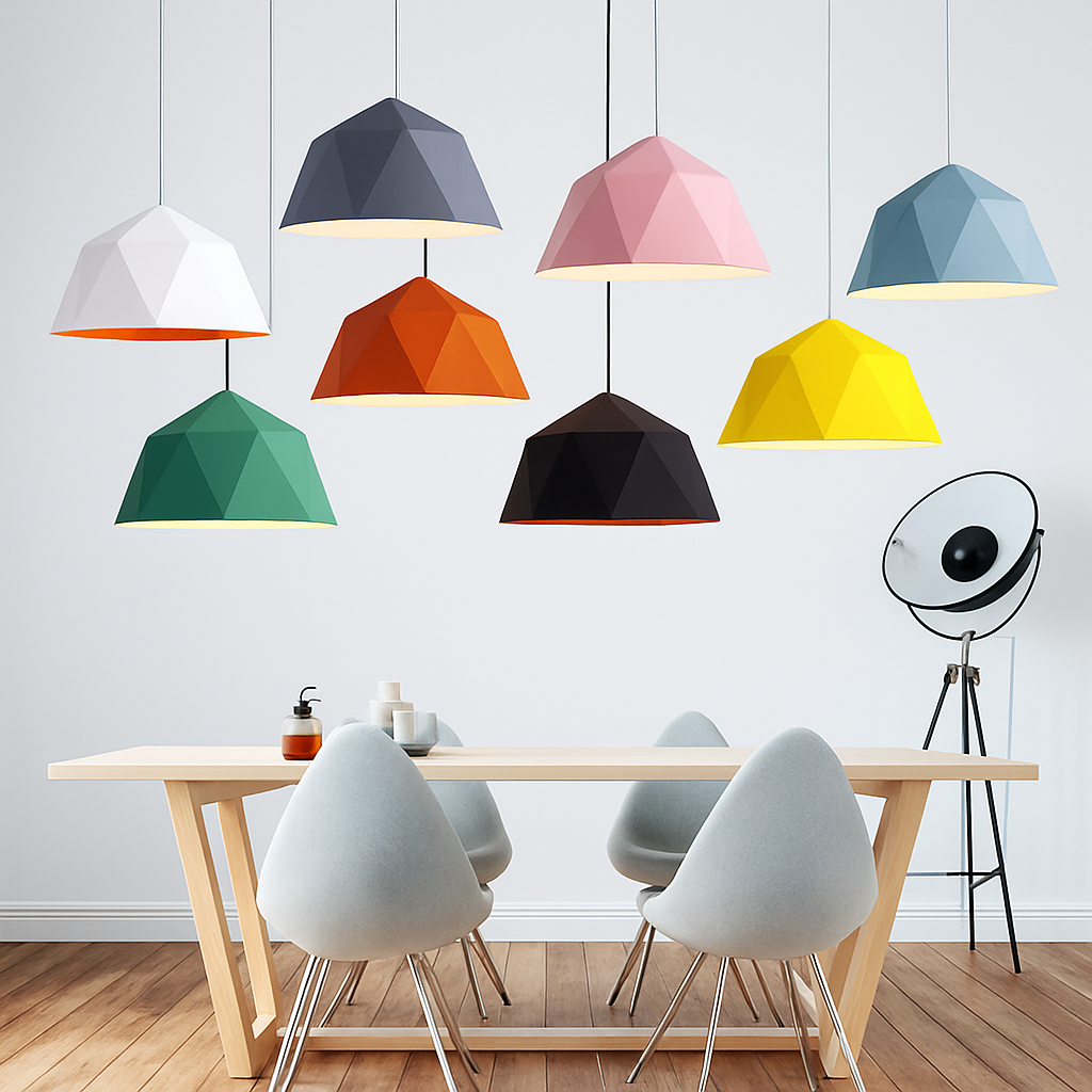Verovei | Modern Geometric Diamond Cage Metal Pendant Light