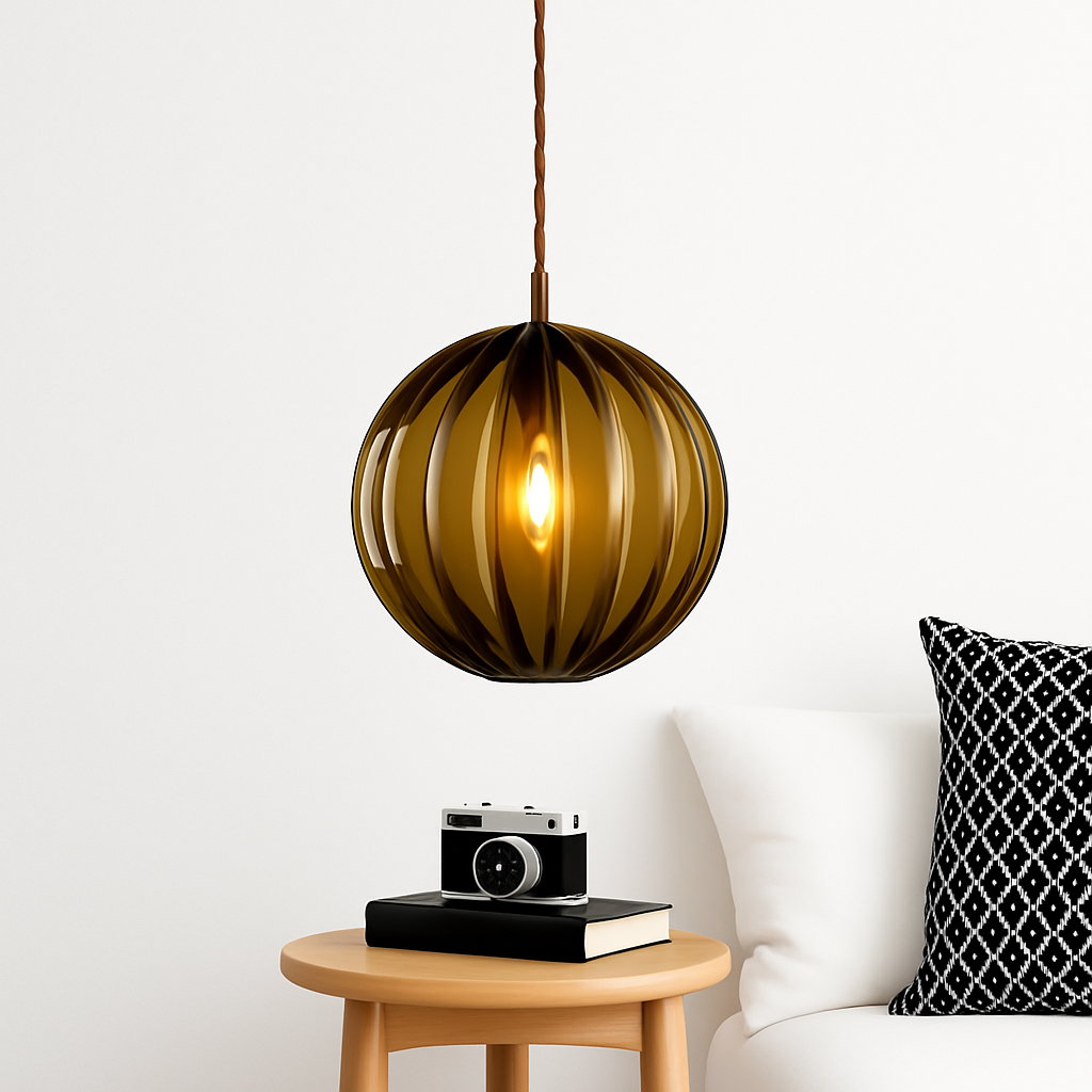 Valdory | Modern Tinted Glass Globe Ball Pendant Light