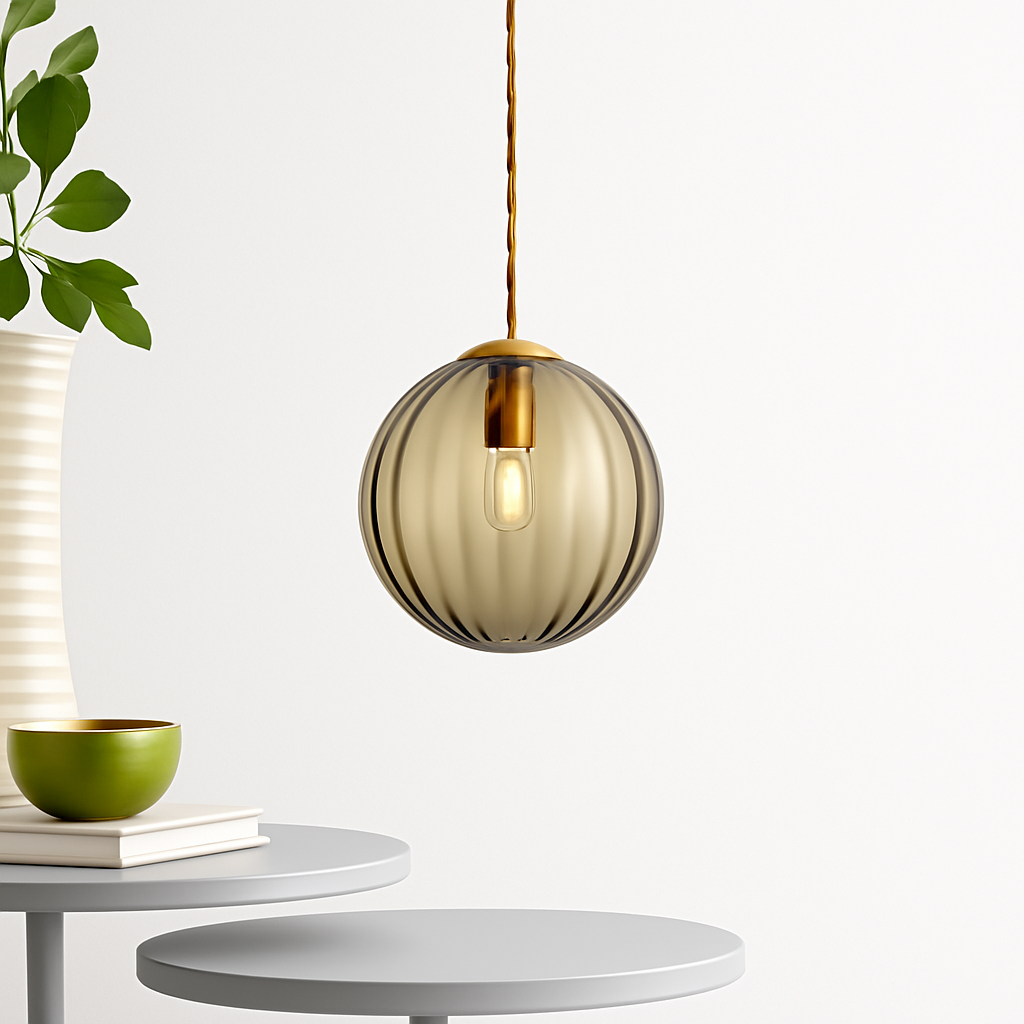 Valdory | Modern Tinted Glass Globe Ball Pendant Light