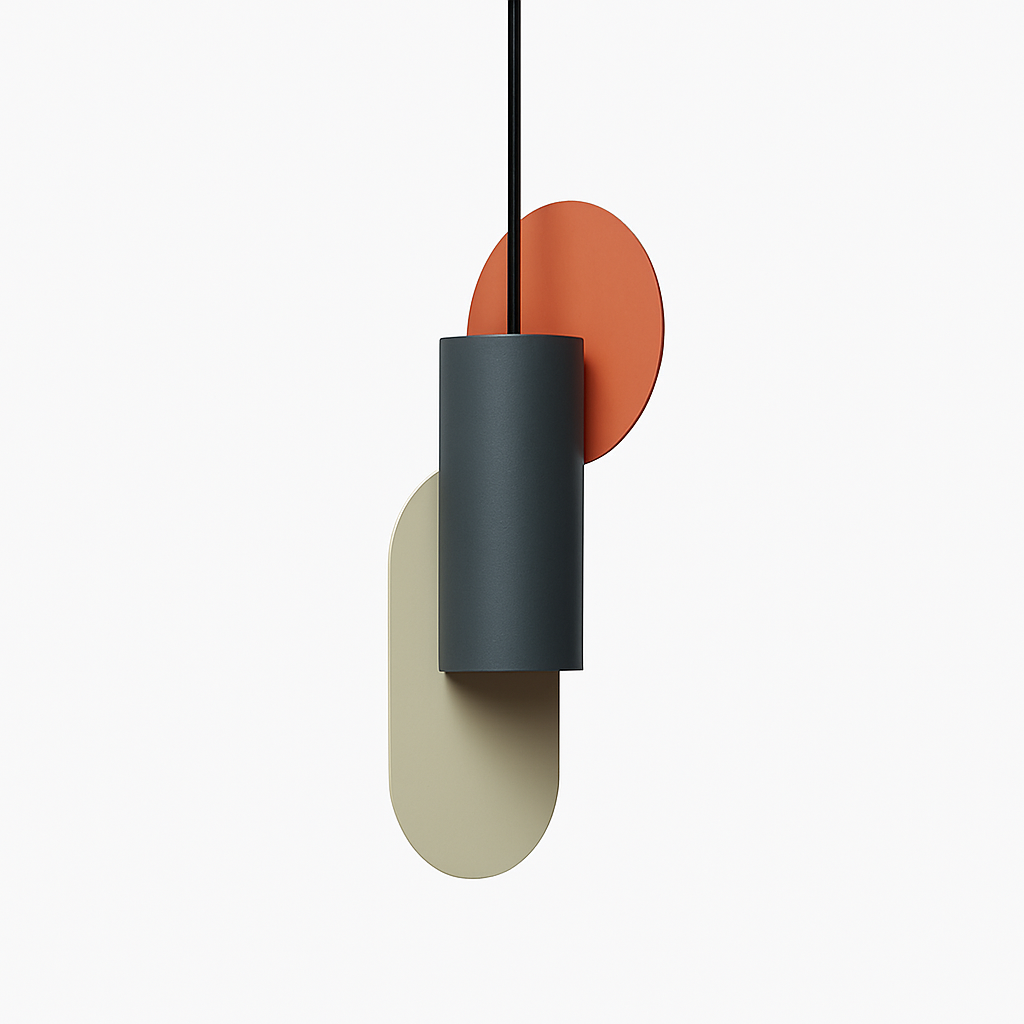 Veldoran | Vibrant Cylindrical Artistic Totem Inspired Sculptural Pendant Light
