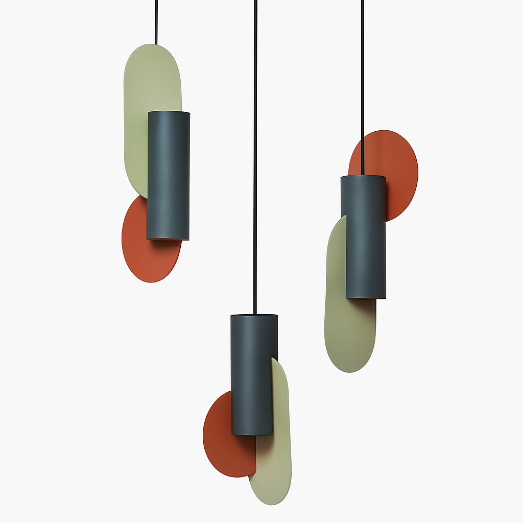 Veldoran | Vibrant Cylindrical Artistic Totem Inspired Sculptural Pendant Light