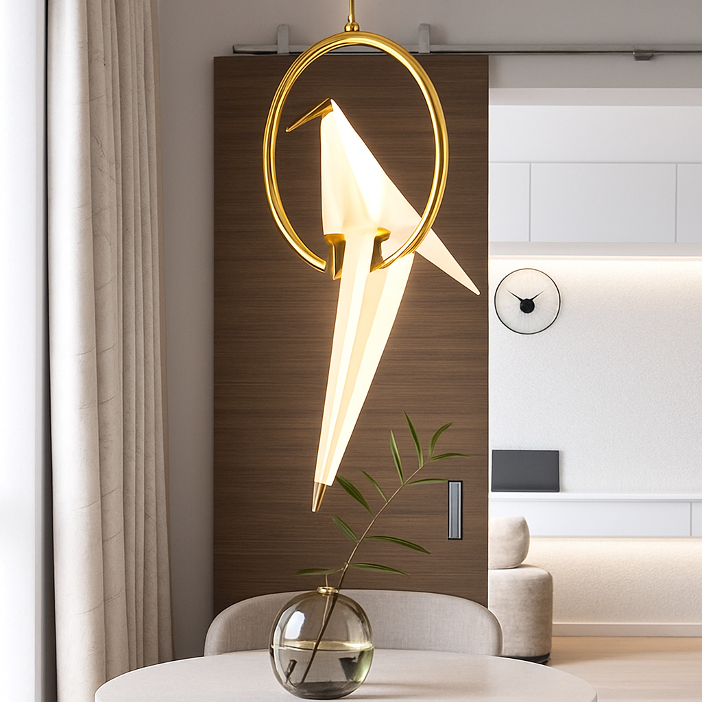 Kryntara | Bohemian Circular Silhouette Bird Sculpture Pendant Light