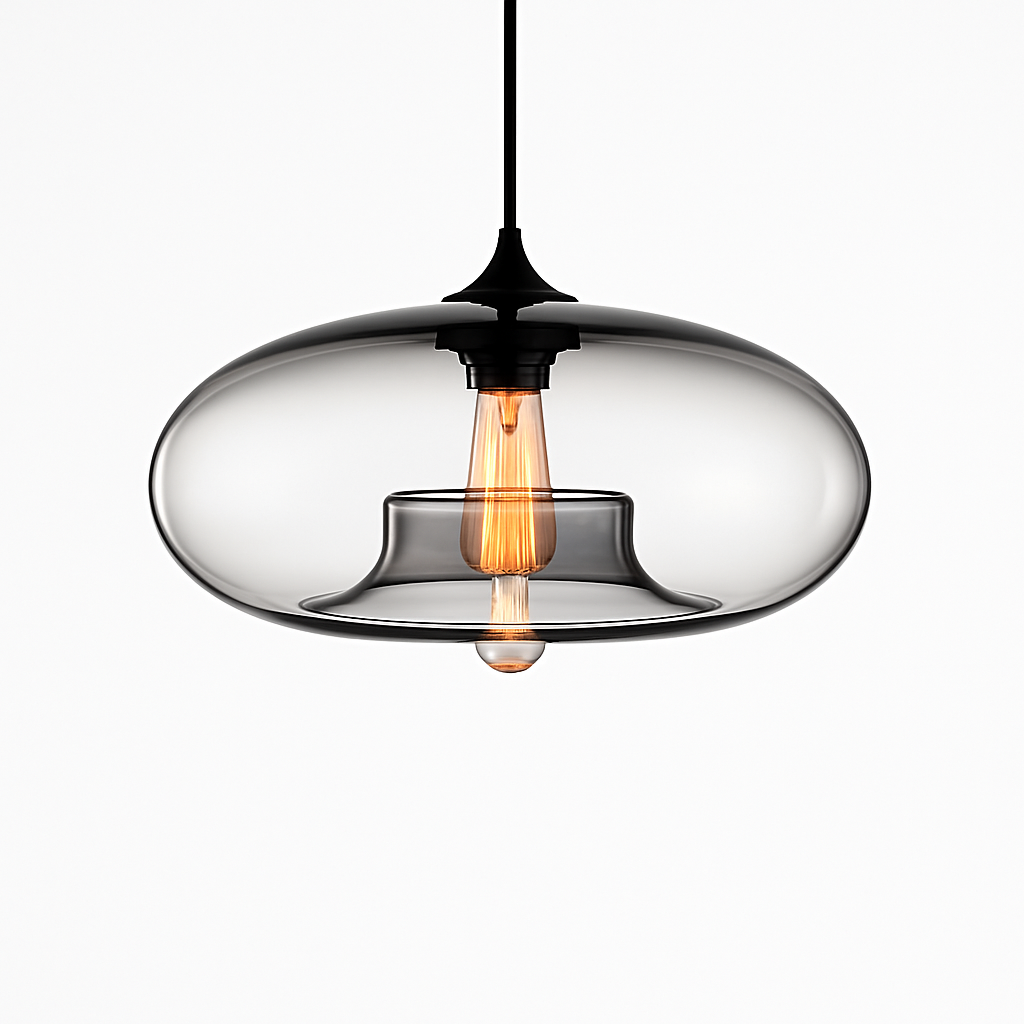 Mirvalis | Oval Glass Layered Sphere Modern Pendant Light