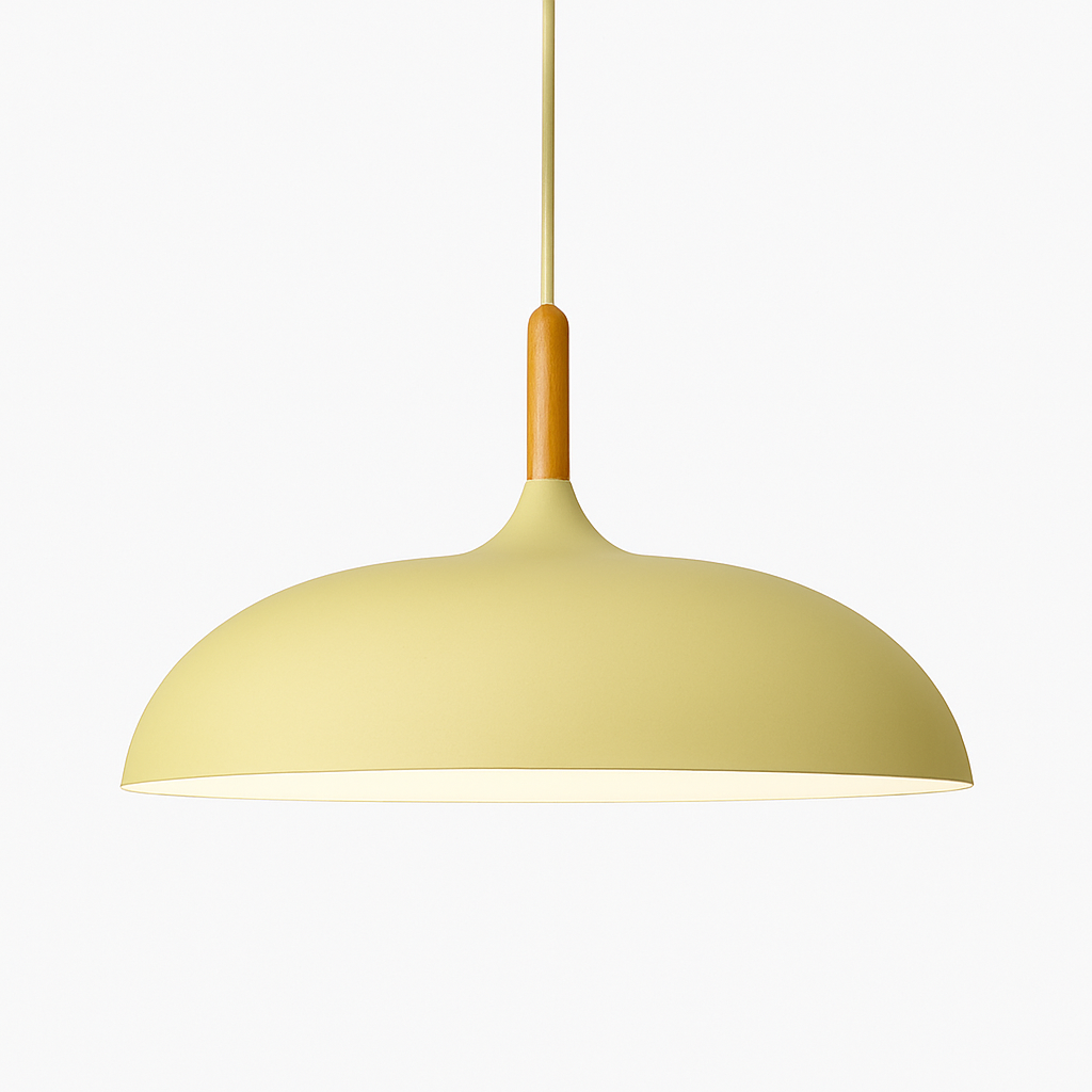 Verdyne | Modern Aluminum Pendant Light with Wood Stem