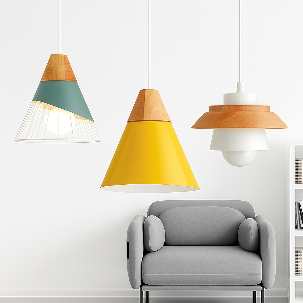 Virelo | Modern Nordic Metal And Wood Pendant Light