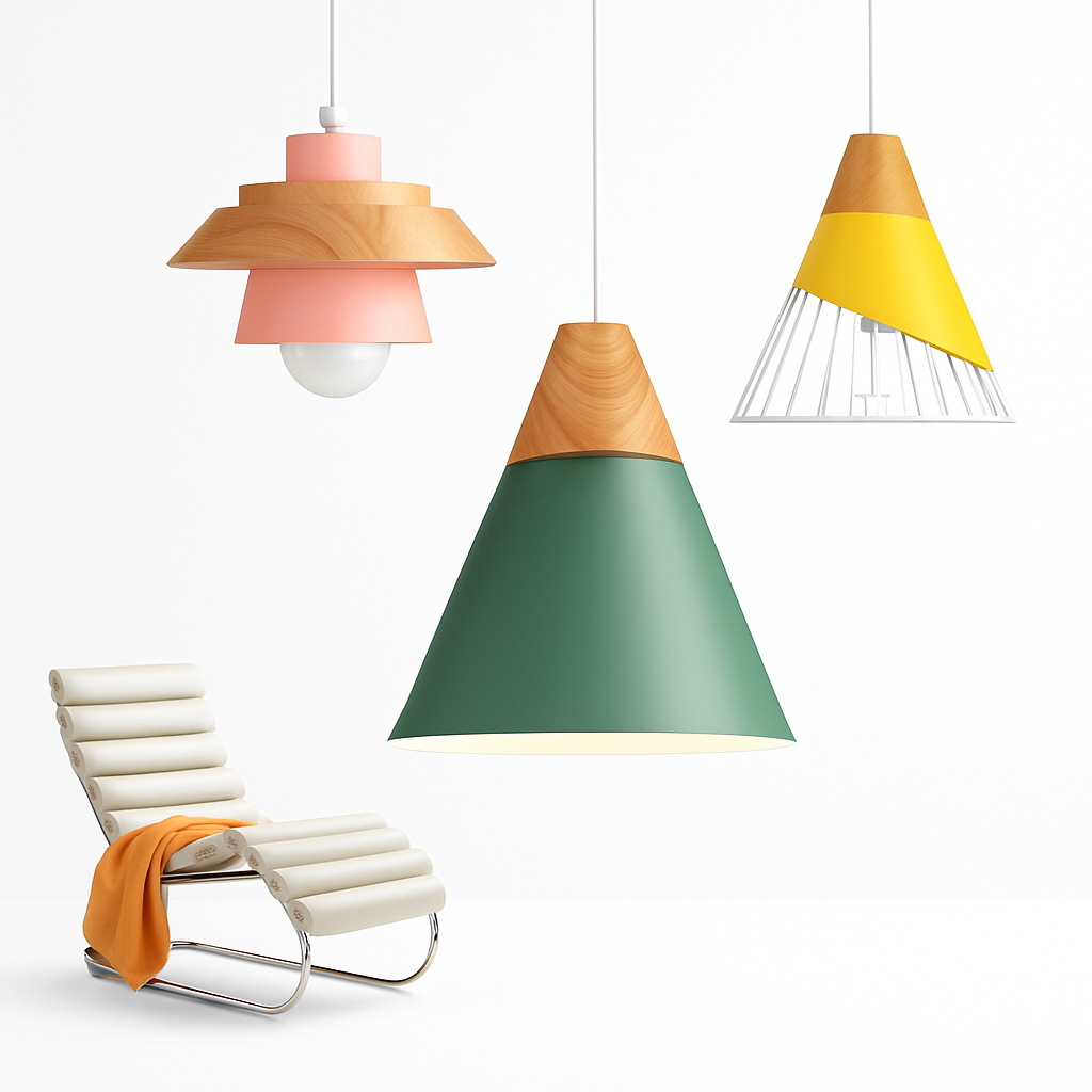 Virelo | Modern Nordic Metal And Wood Pendant Light