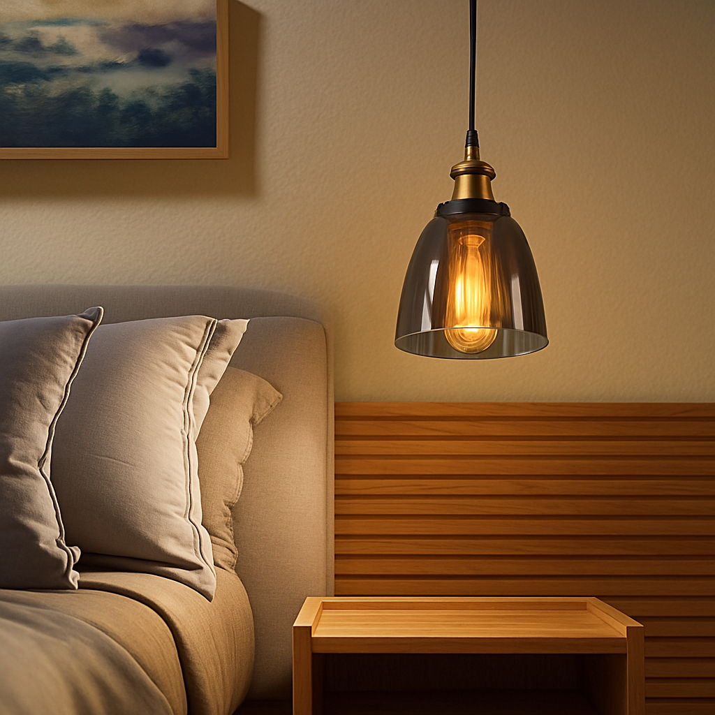 Velryth | Vintage Smoked Glass Pendant Light With Curved Silhouette
