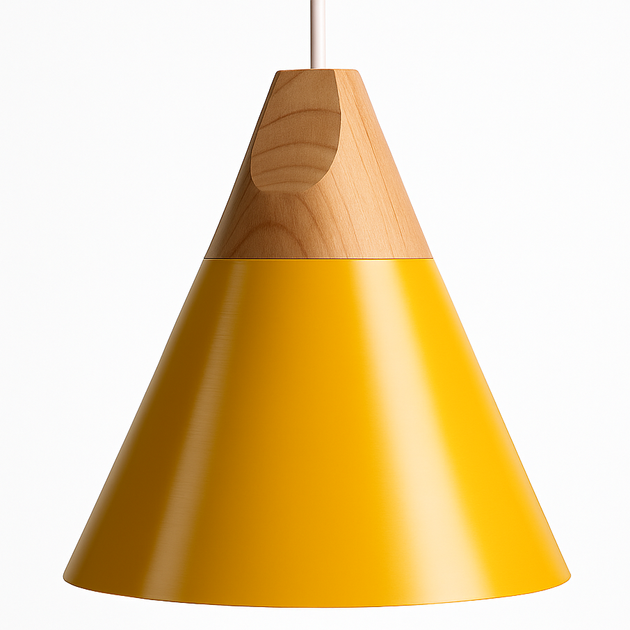Zerivox | Modern Wooden and Aluminum Cone Pendant Light