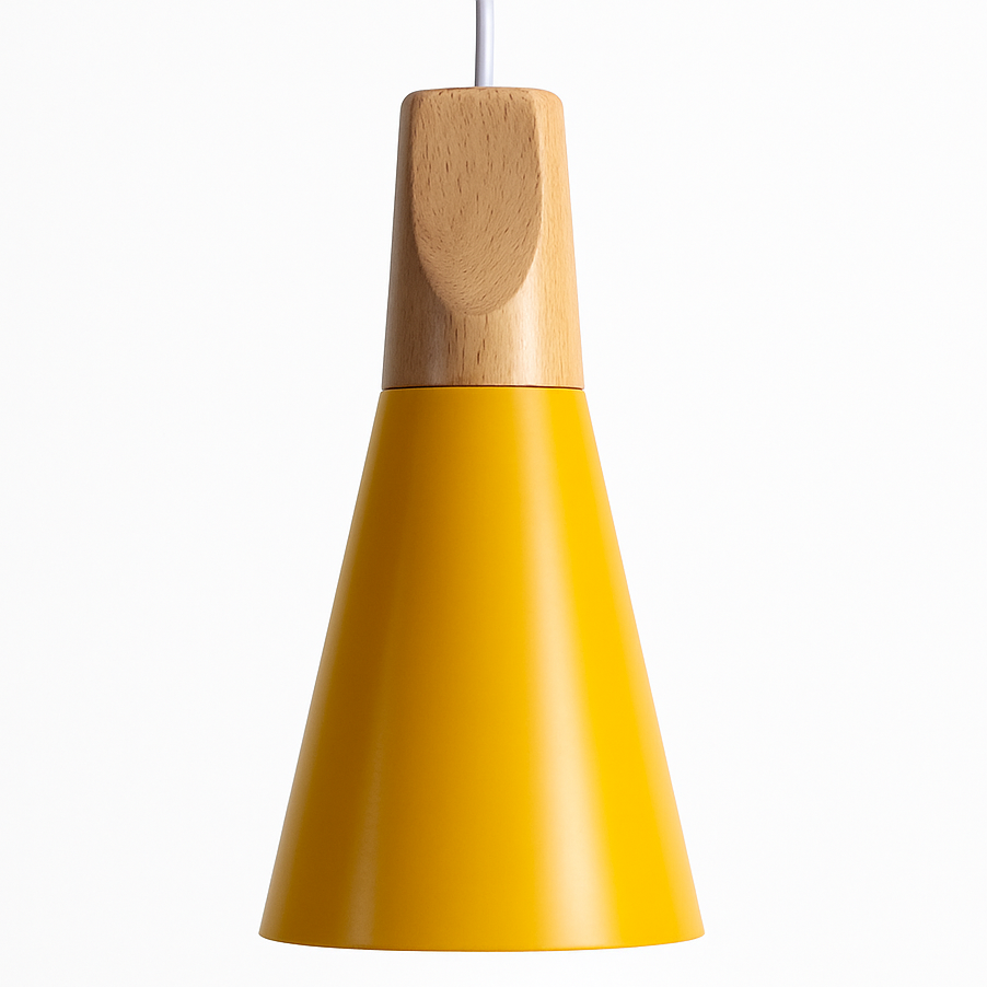 Zerivox | Modern Wooden and Aluminum Cone Pendant Light