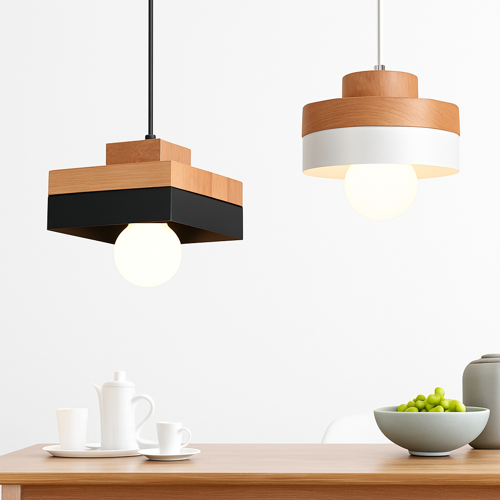 Valdorina | Nordic Minimalist Geometric Wooden Pendant Light