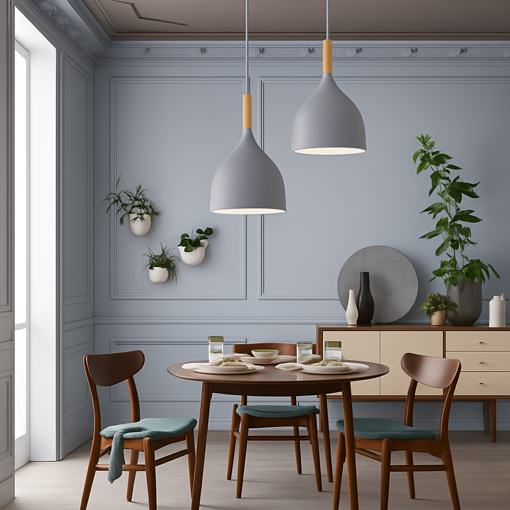 Velrion | Nordic Metal and Wood LED Pendant Ceiling Light