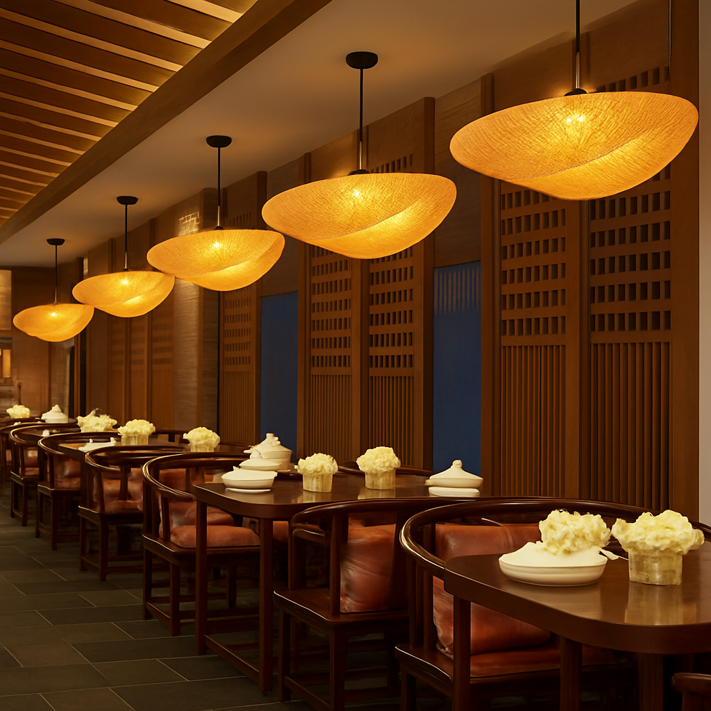 Varengis | Handwoven Rattan Straw Hat Silhouette Bamboo Pendant Light