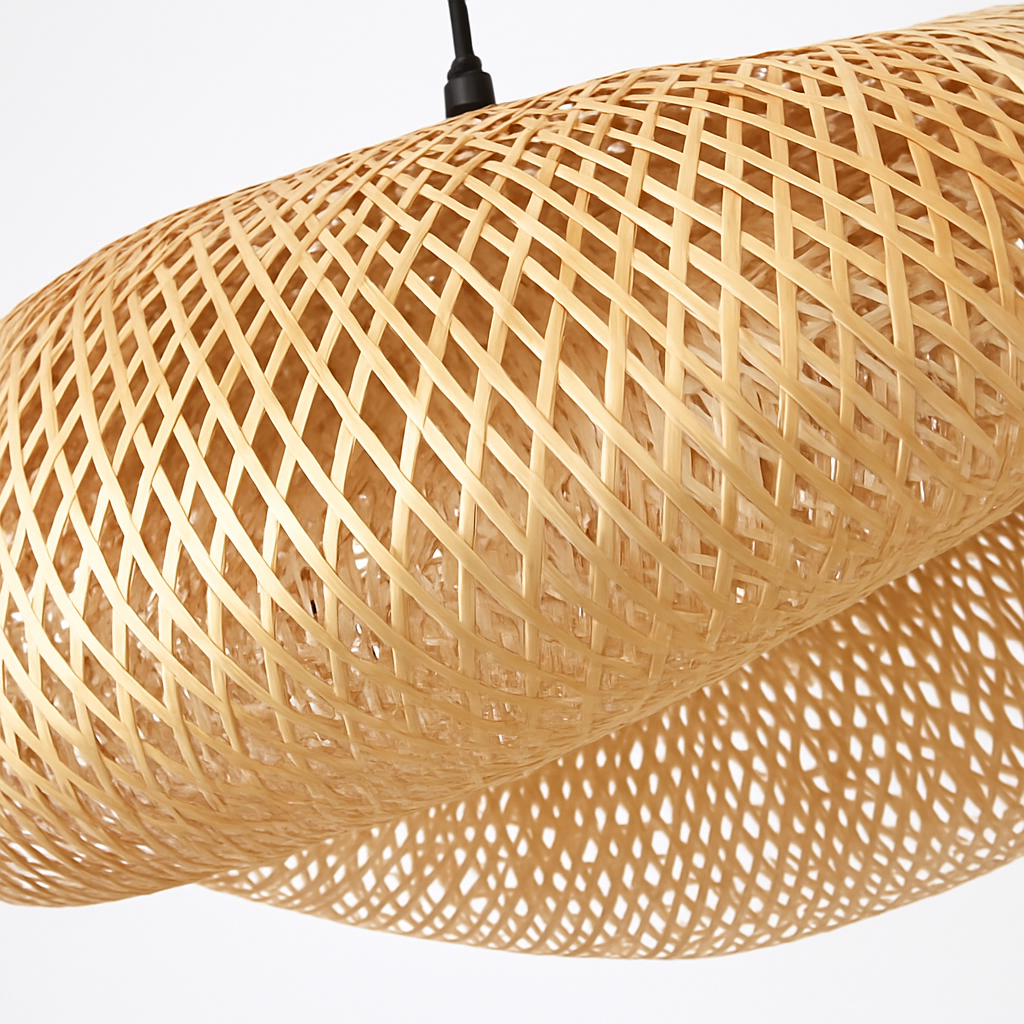 Varengis | Handwoven Rattan Straw Hat Silhouette Bamboo Pendant Light
